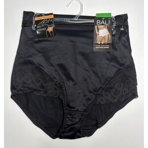 Bali Women's Shaping Brief Firm Control Black Shapewear Nylon DFX054 LG 2 Pair